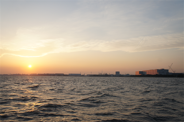 午後5時過ぎ。市川や浦安、葛西臨海公園の観覧車も見えます