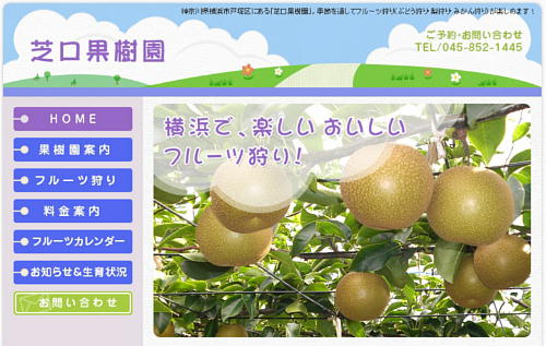 芝口果樹園（横浜市）：梨の栽培、梨園、ナシ狩り