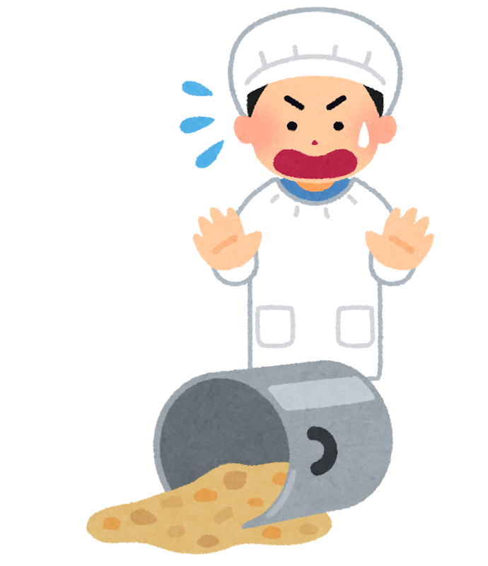 3秒ルール適用外：落してこぼした鍋